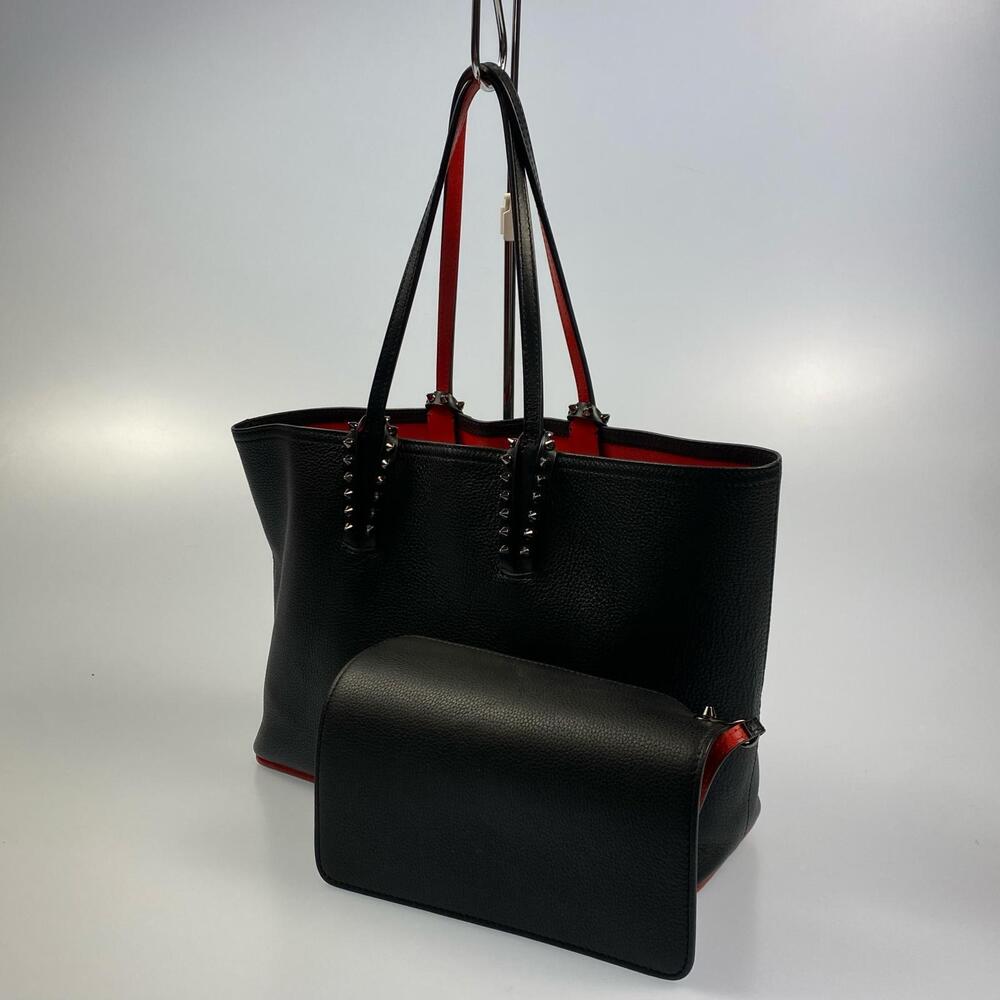 Christian Louboutin Cabata Tote Bag Leather Black Red